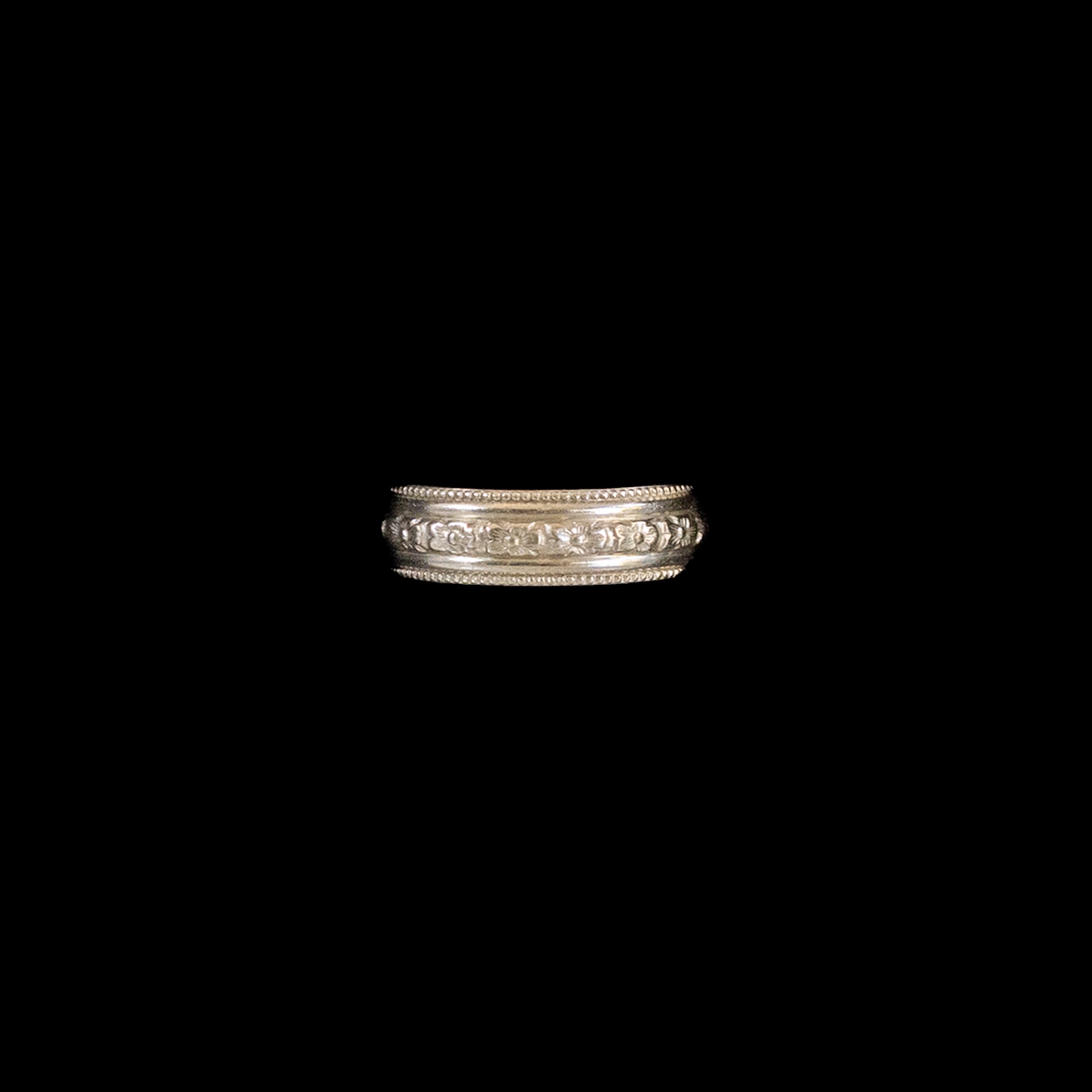 Floral Sterling Silver Band