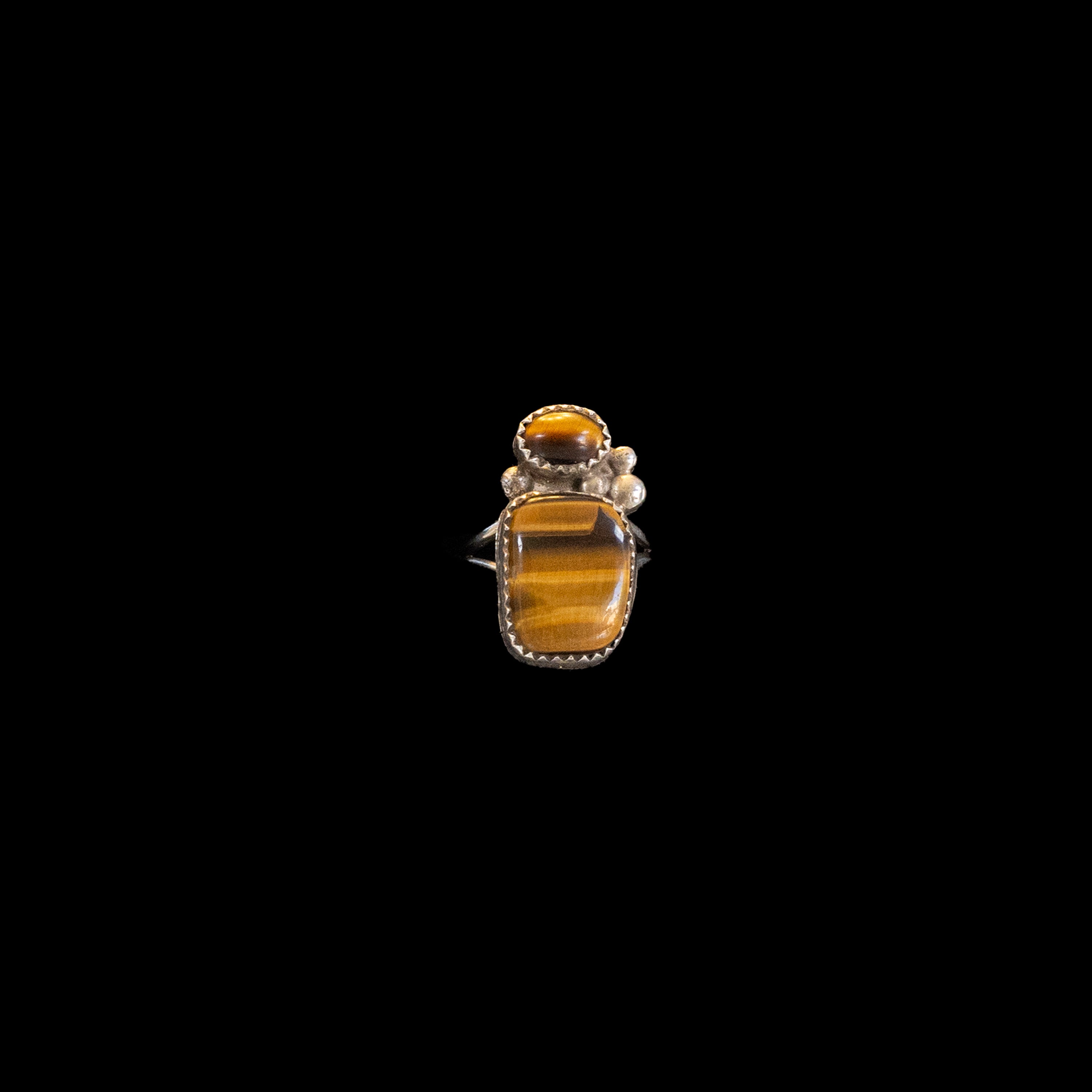 Tiger's eye stones in sterling silver