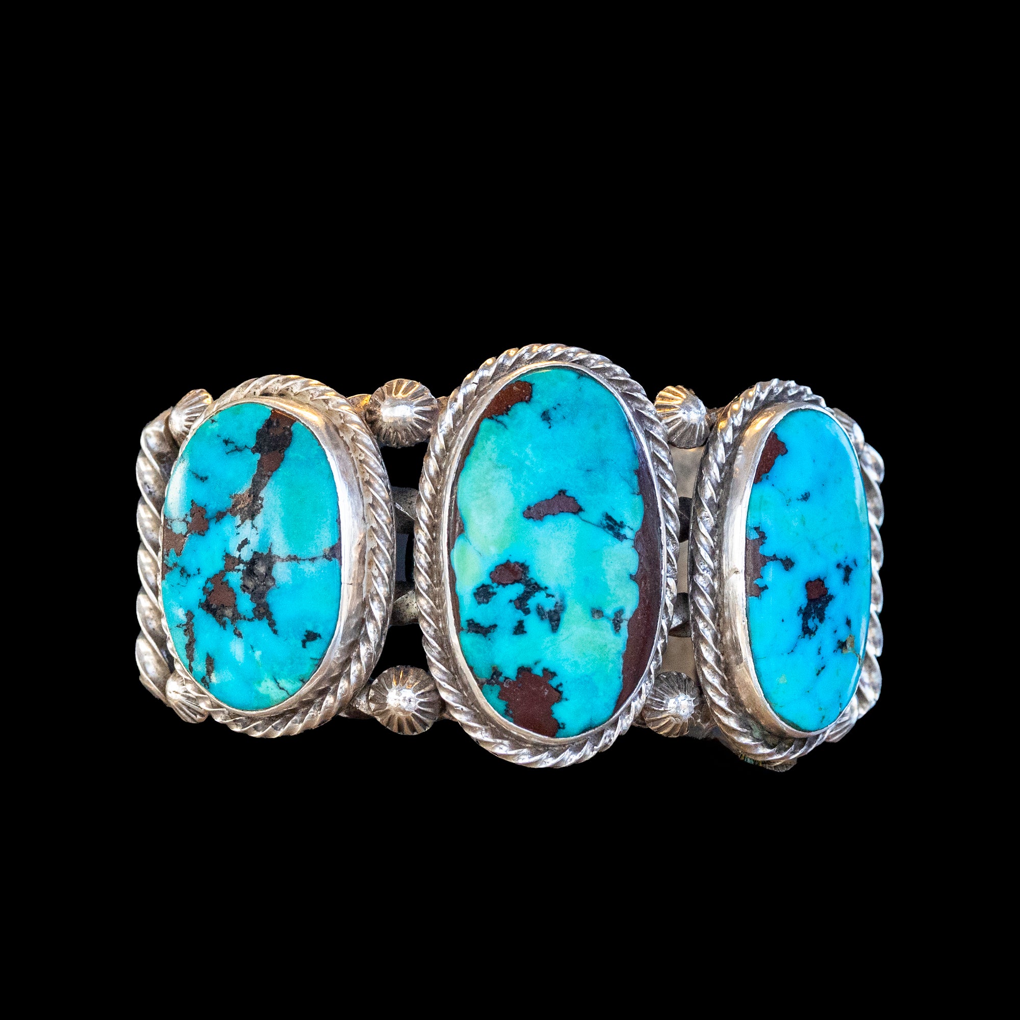 Three Stone Fox Turquoise Navajo Bracelet