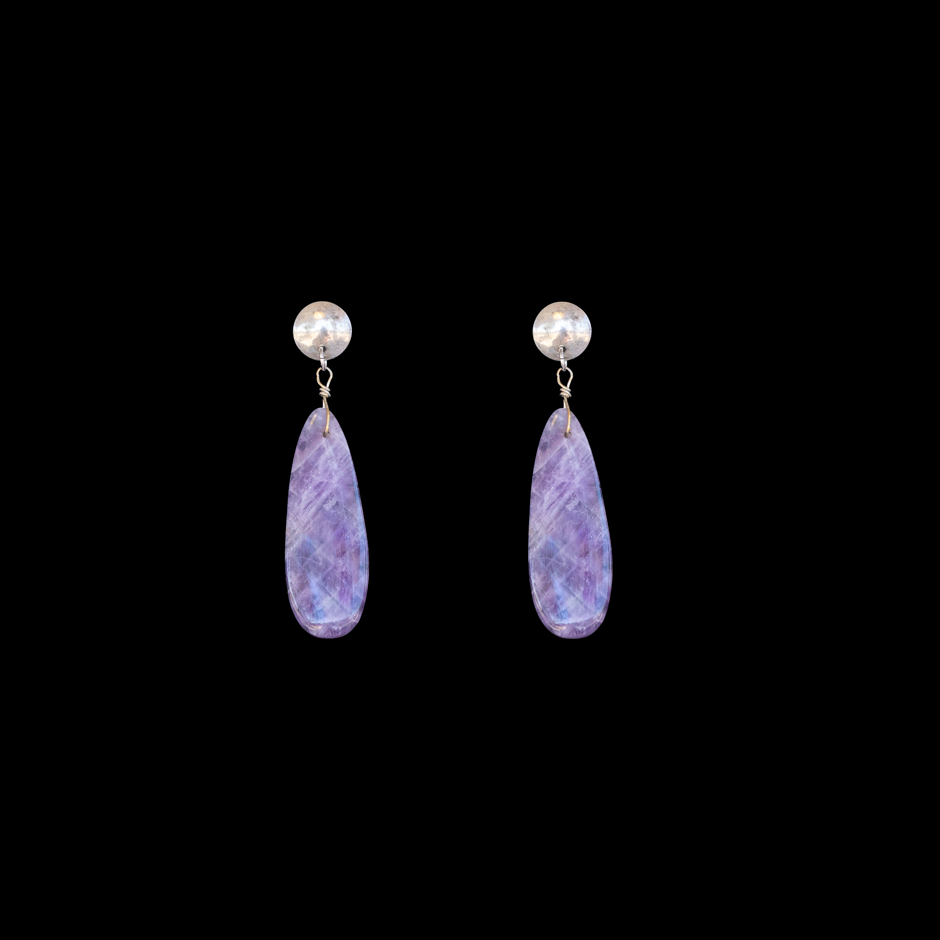 Amethyst  and silver drop earrings