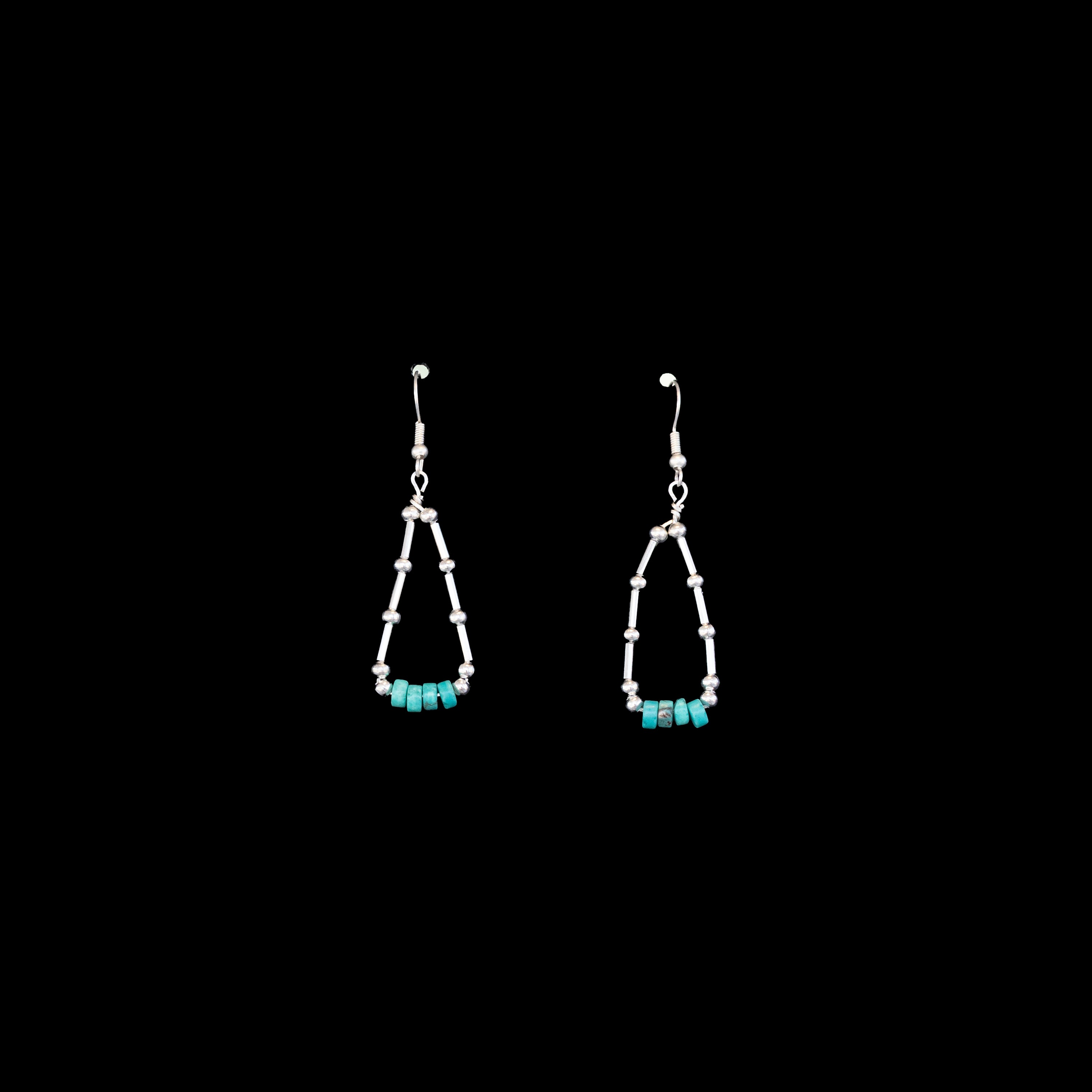 Turquoise and Silver Loop Earrings