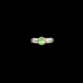 Handmade green moonstone and sterling silver ring