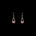 Navajo drop earrings with silver and coral.
