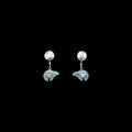 Bear Earrings with turquoise and coral