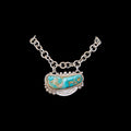 Royston turquoise showcased in sterling silver