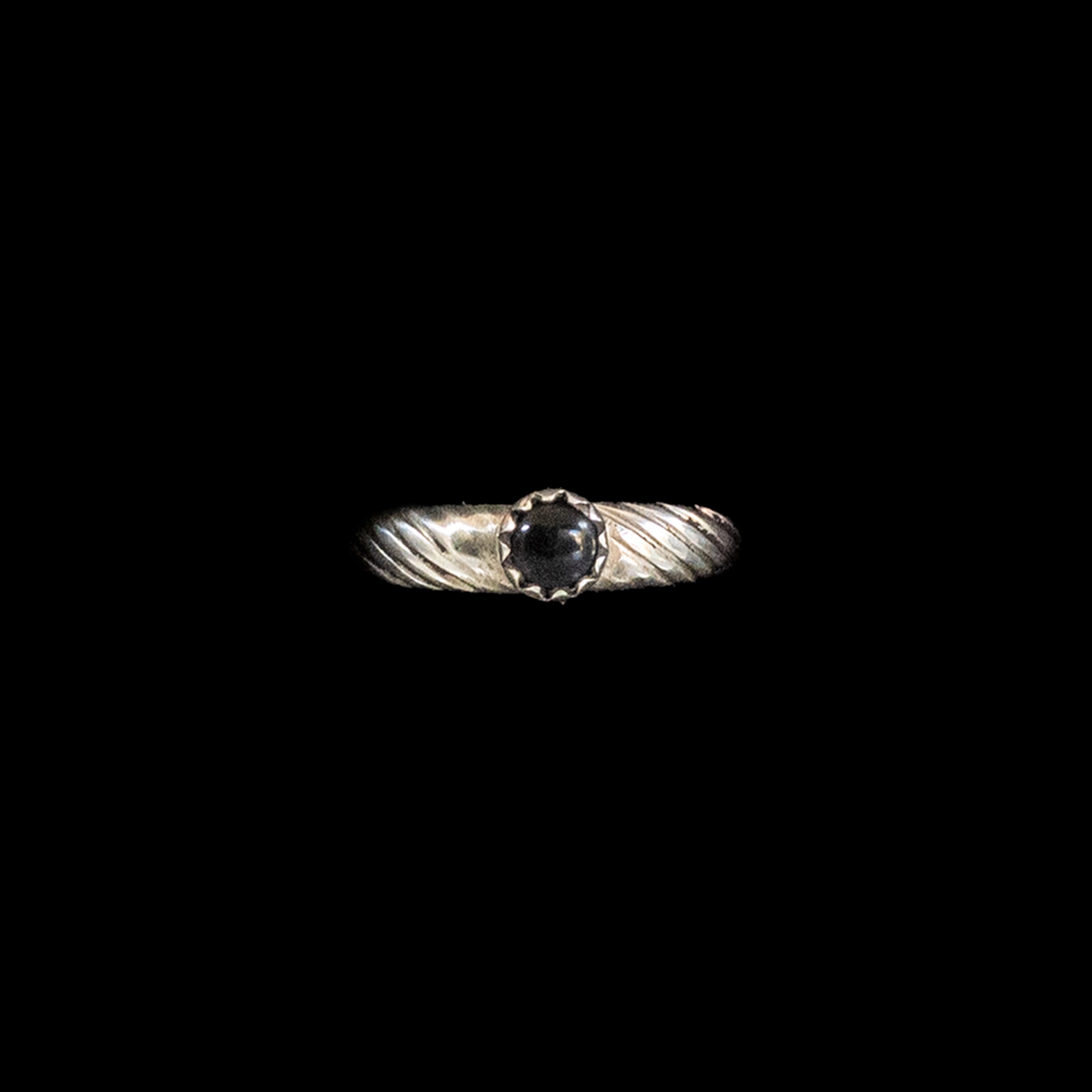 Sterling Silver band with black onyx